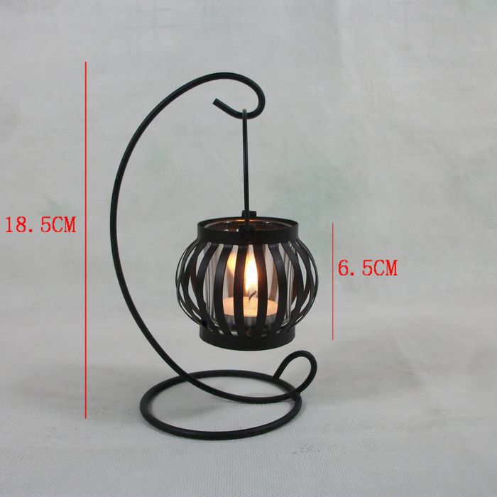Chinese Cast Iron Garden Lantern Glass Metal Candle Lantern Stand Holder