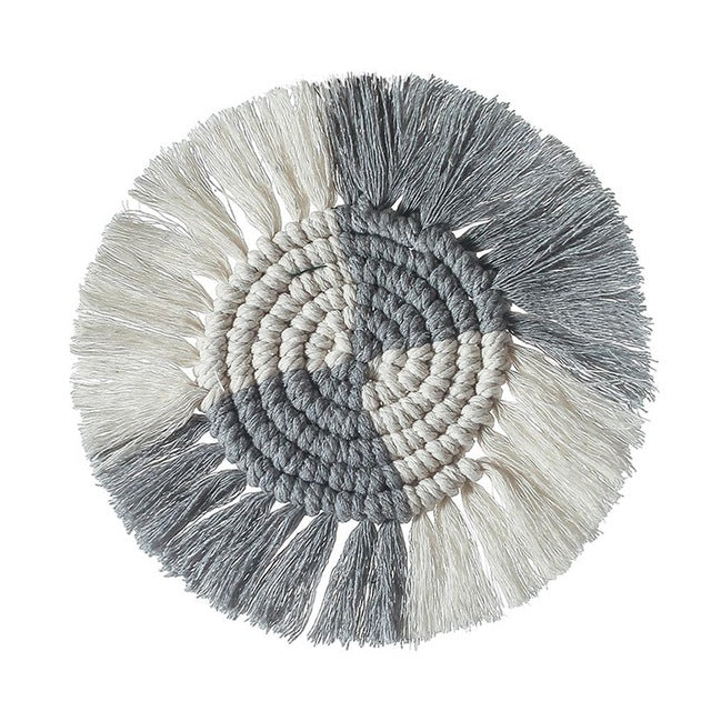 Handwoven Macrame Coasters Cotton Rope Braided Placemats