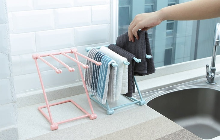Foldable Dishcloth Shelf Kitchen Organizer