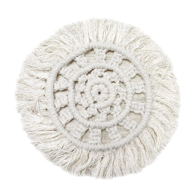 Handwoven Macrame Coasters Cotton Rope Braided Placemats