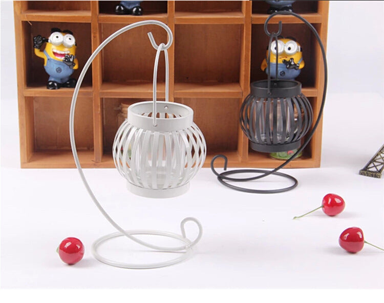 Chinese Cast Iron Garden Lantern Glass Metal Candle Lantern Stand Holder