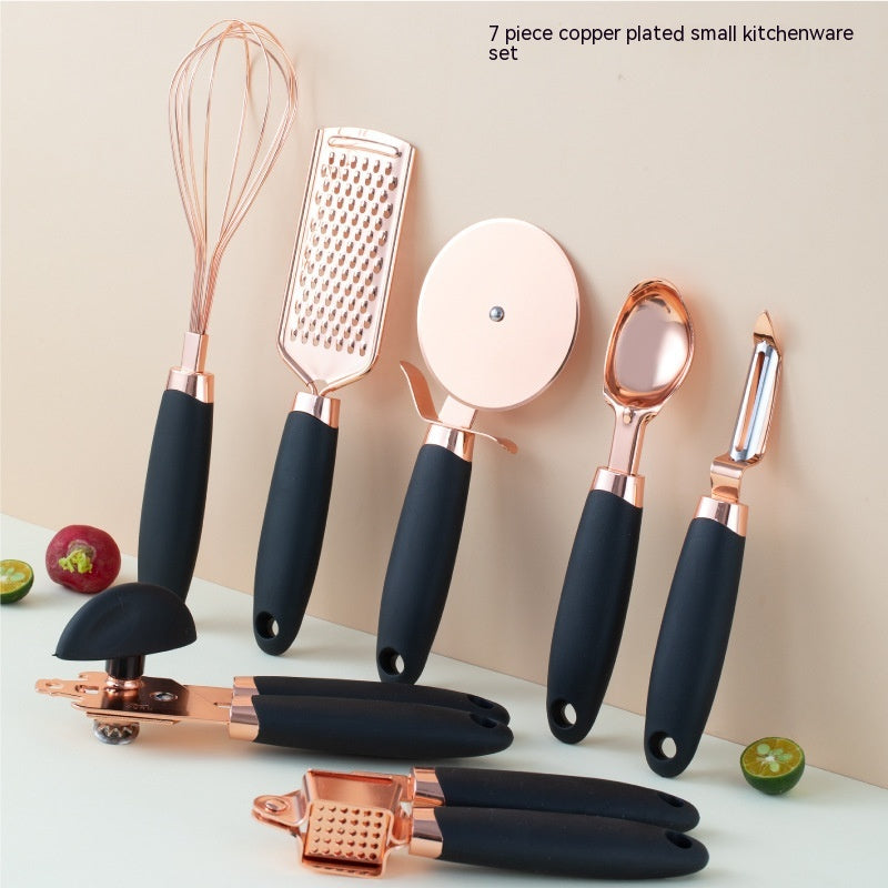 Kitchen Peeler Gadget Copper Plated Set