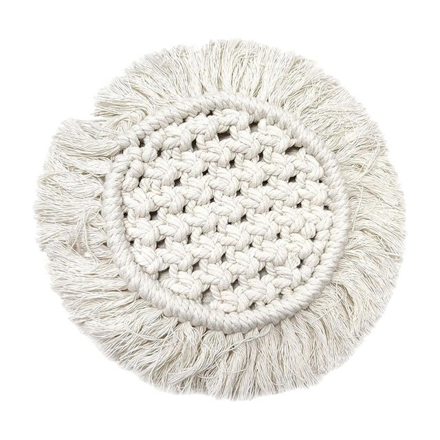 Handwoven Macrame Coasters Cotton Rope Braided Placemats