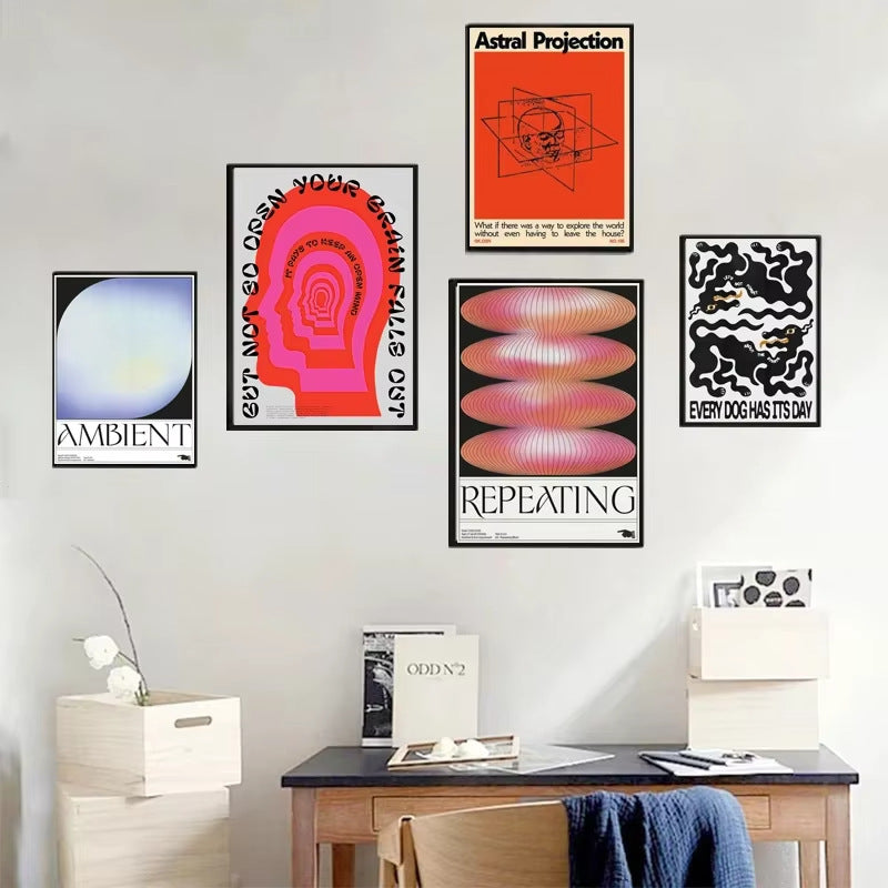 Modern Japanese Abstract Geometric Retro Poster Living Room Wall Art