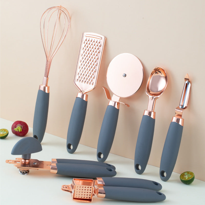 Kitchen Peeler Gadget Copper Plated Set