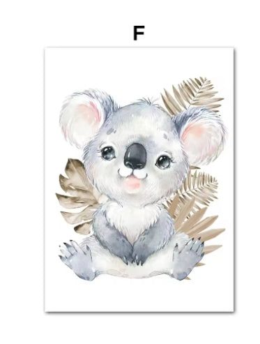 Jungle Animal Children's Room Wall Art Canvas Painting