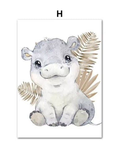 Jungle Animal Children's Room Wall Art Canvas Painting