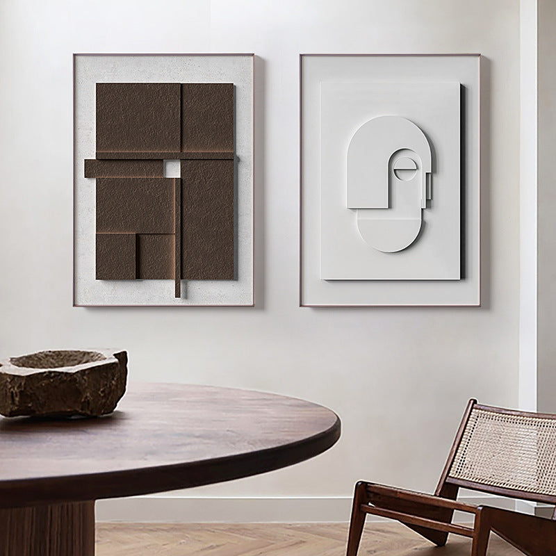 3D Abstract Geometric Morandi Hanging Painting