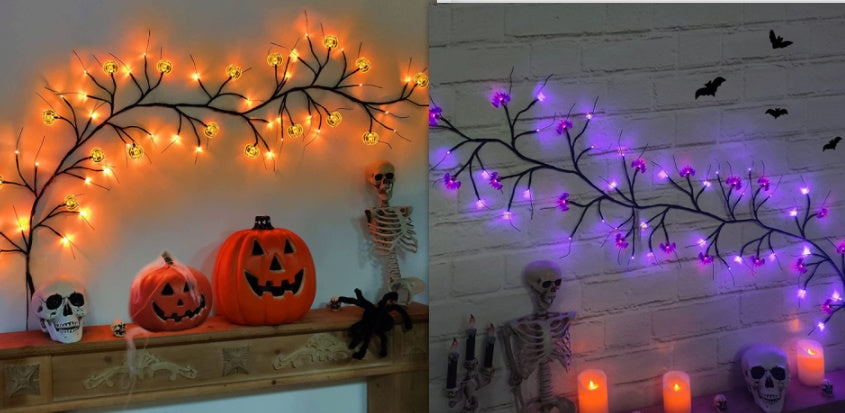 Halloween LED String Lights Bat Pumpkin Decor