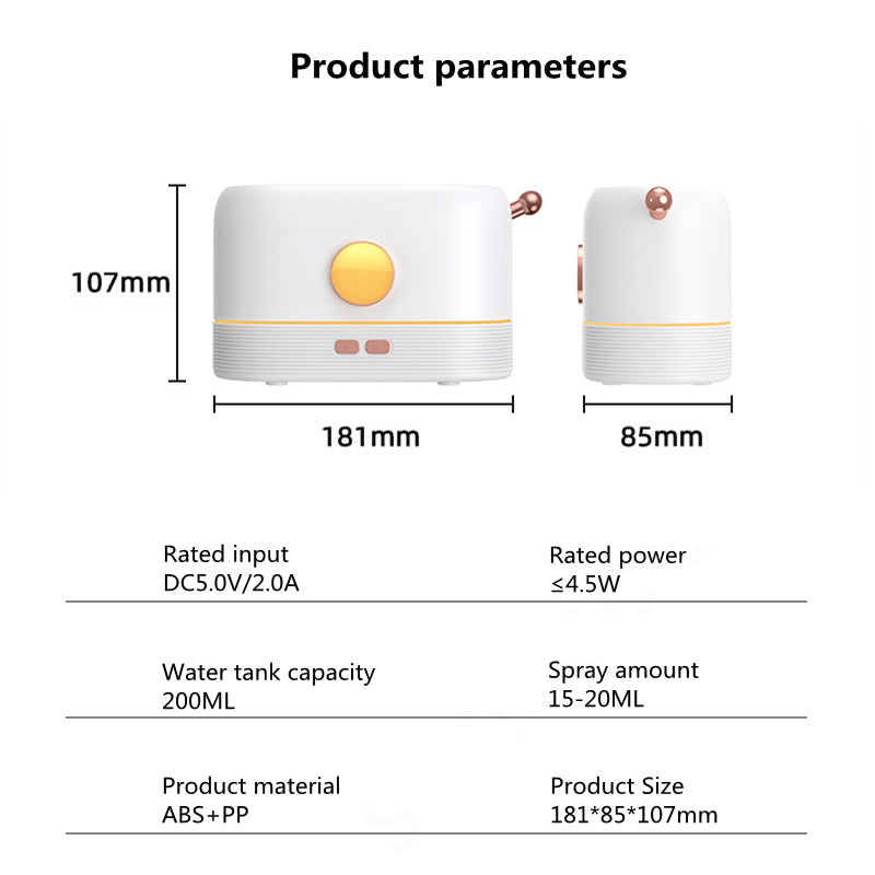 Desktop USB Aroma Diffuser with LED Light